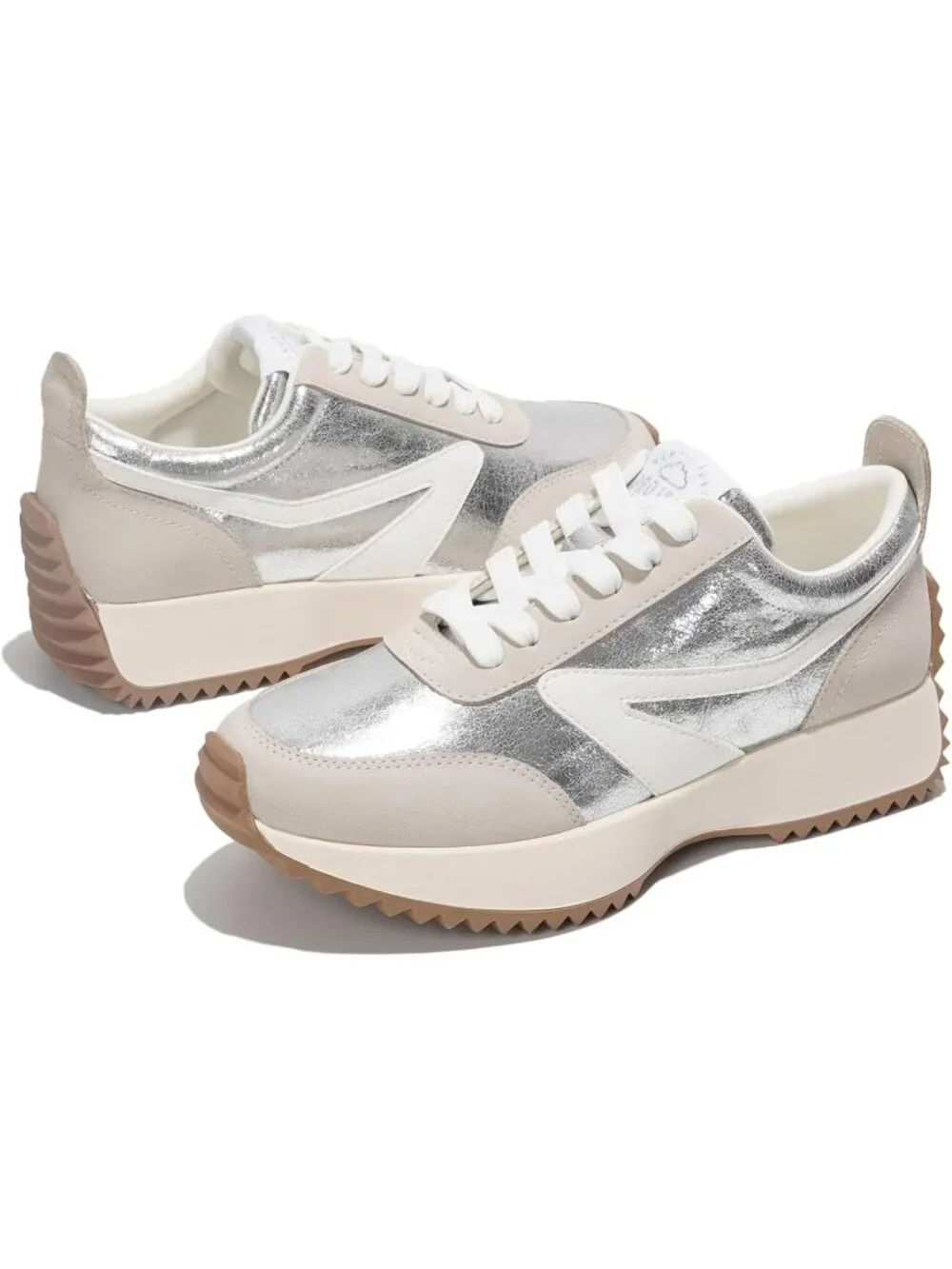 Womens Balinda-silver Cloud Sneakers Memory Foam Lightweight Lace Up Shoes